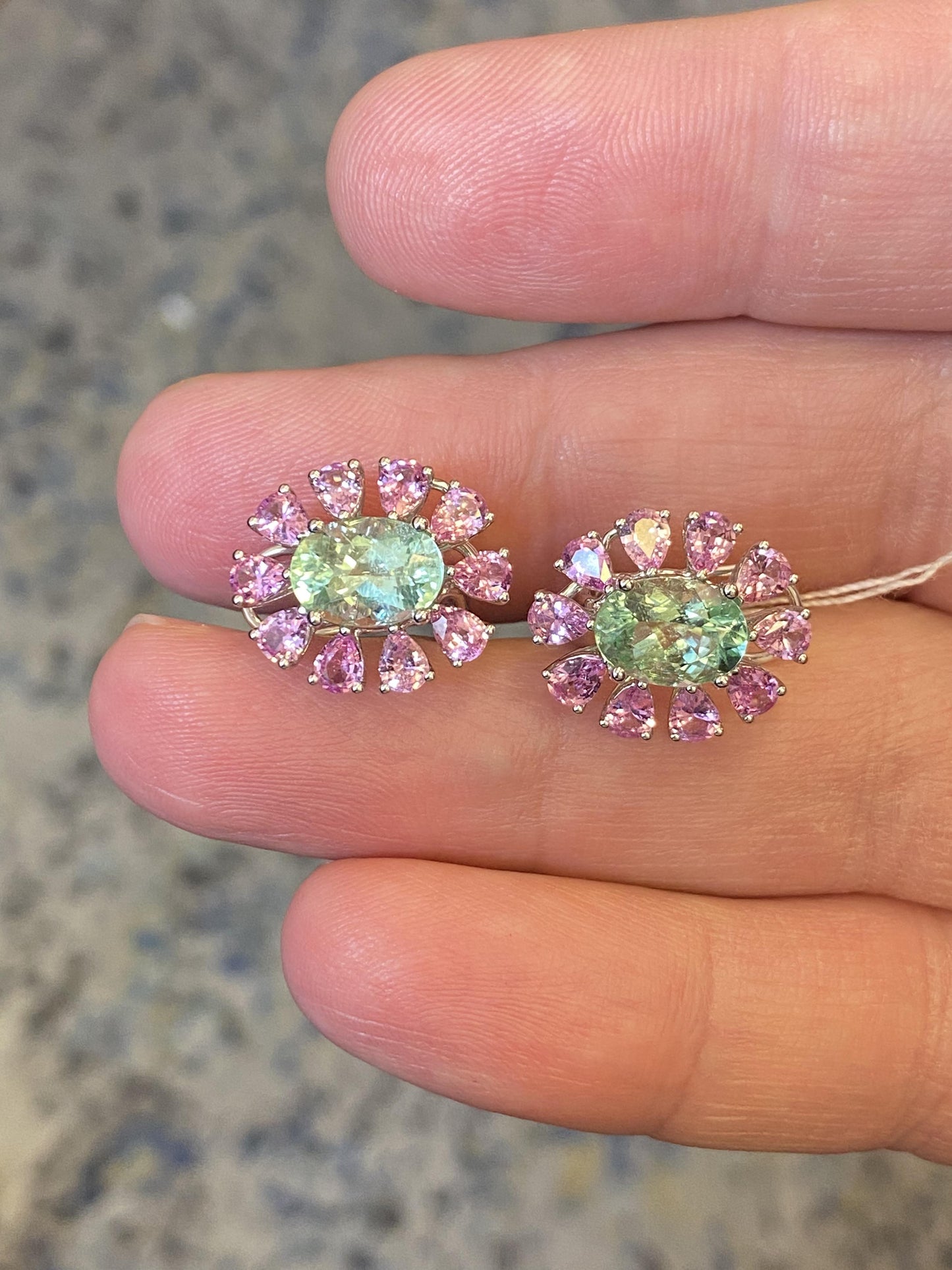 Emilio Jewelry 3.84 Carat Natural Paraiba Pink Sapphire Earring