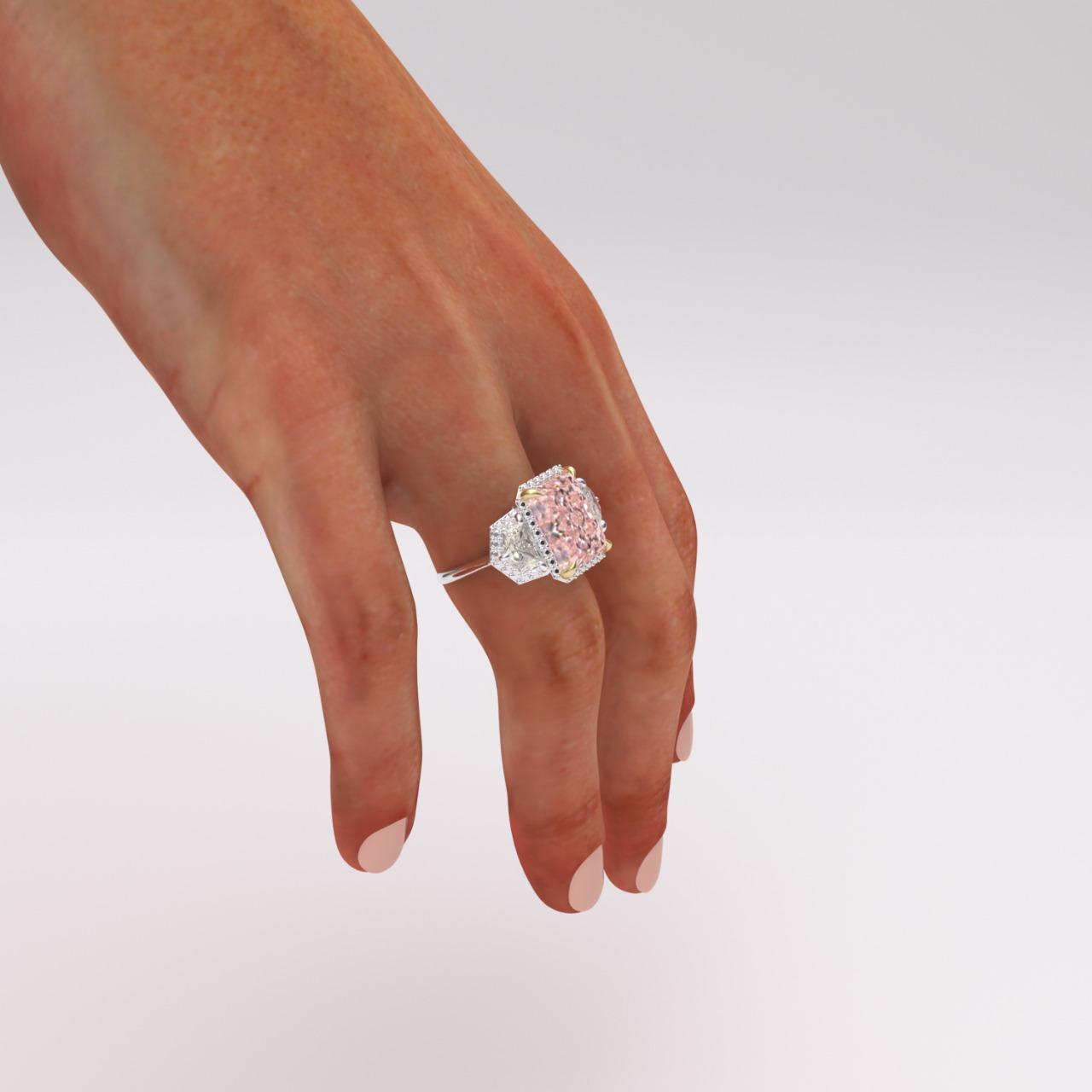 Emilio Jewelry Gia Certified Pink Diamond Ring