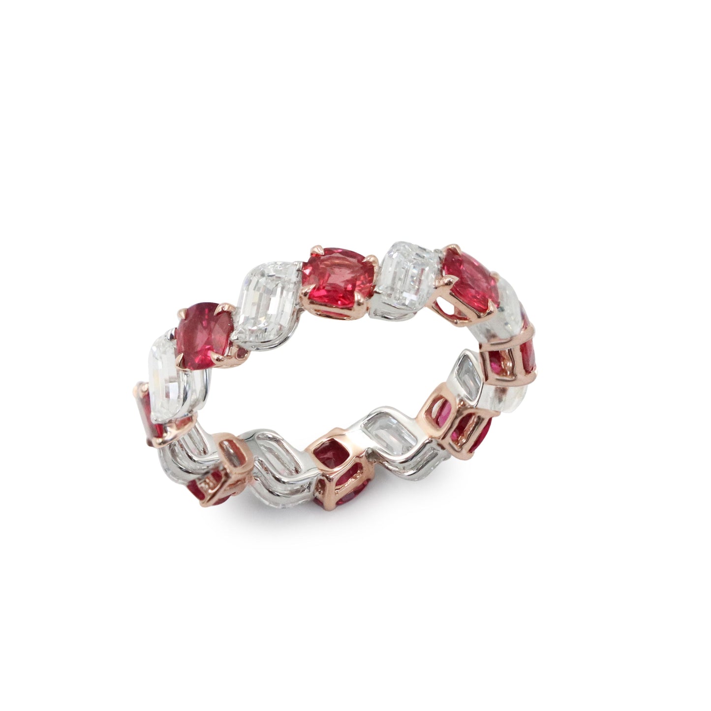 Emilio Jewelry Special Flame Cut 48.00 Carat Vivid Red Ruby Suite