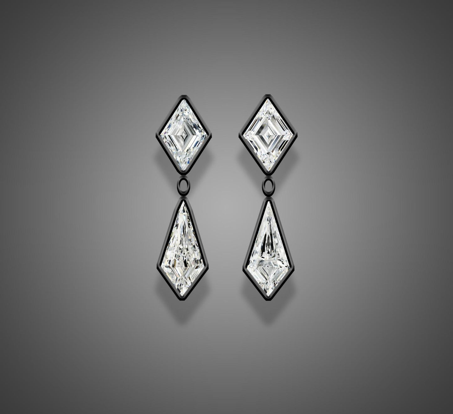 Emilio Jewelry Gia Certified 6.21 Carat Lozenge Kite Diamond Earring