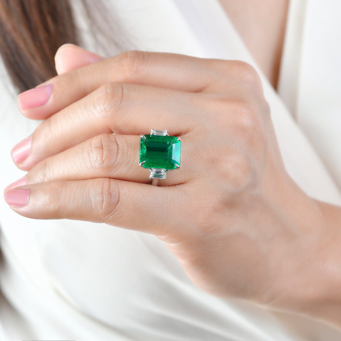 Emilio Jewelry Certified 10.60 Carat Museum Emerald Diamond Ring