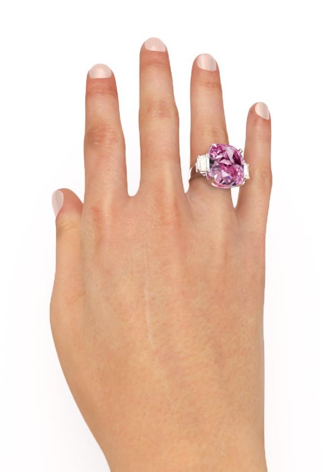 Emilio Jewelry Gia Certified 15.00 Carat Pink Diamond Ring