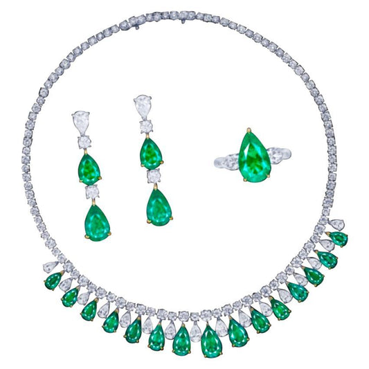 40 Carat Colombian Vivid Green Muzo No Oil Set
