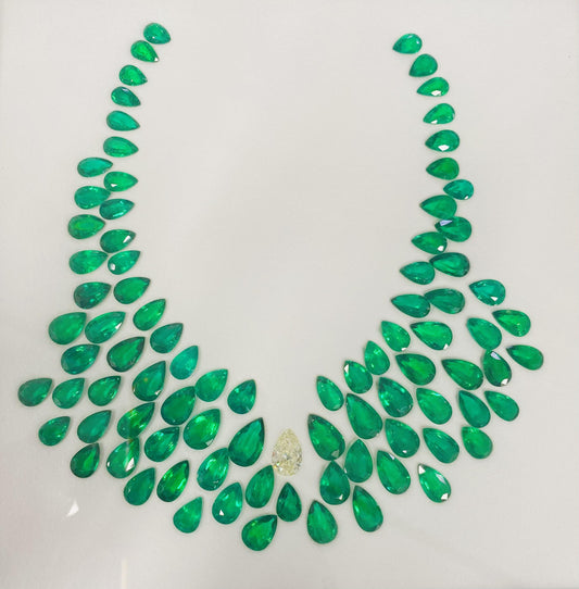 Emilio Jewelry Certified 178.00 Carat Emerald Necklace Layout