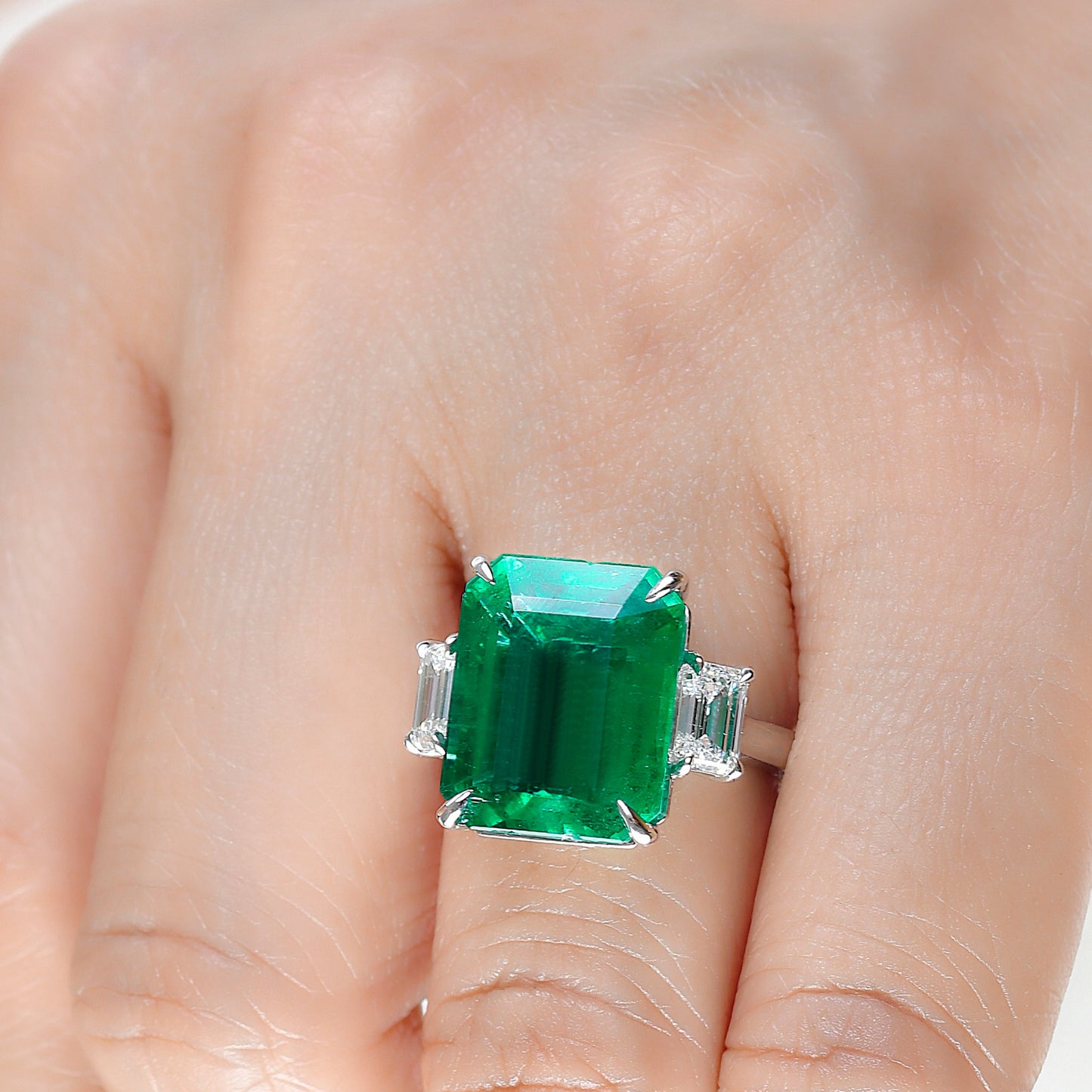 Emilio Jewelry Certified 10.60 Carat Museum Emerald Diamond Ring