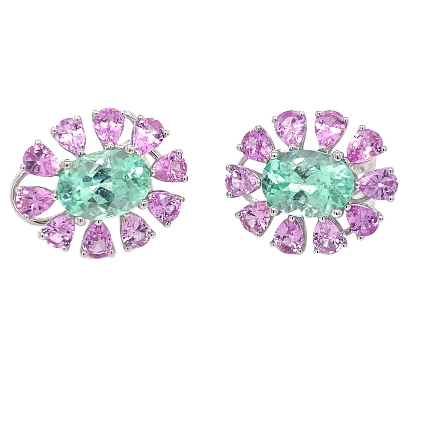 Emilio Jewelry 3.84 Carat Natural Paraiba Pink Sapphire Earring