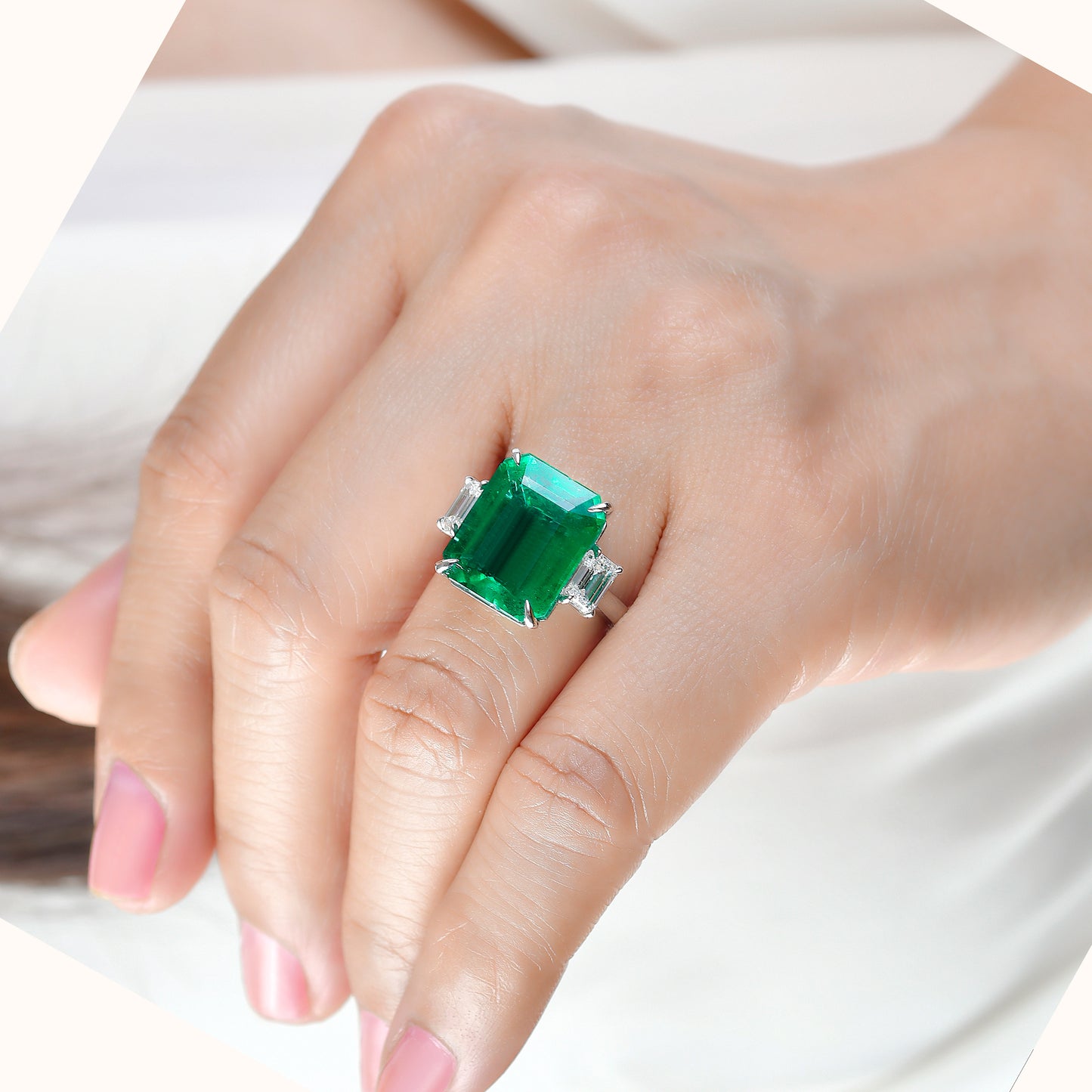 Emilio Jewelry Certified 10.60 Carat Museum Emerald Diamond Ring
