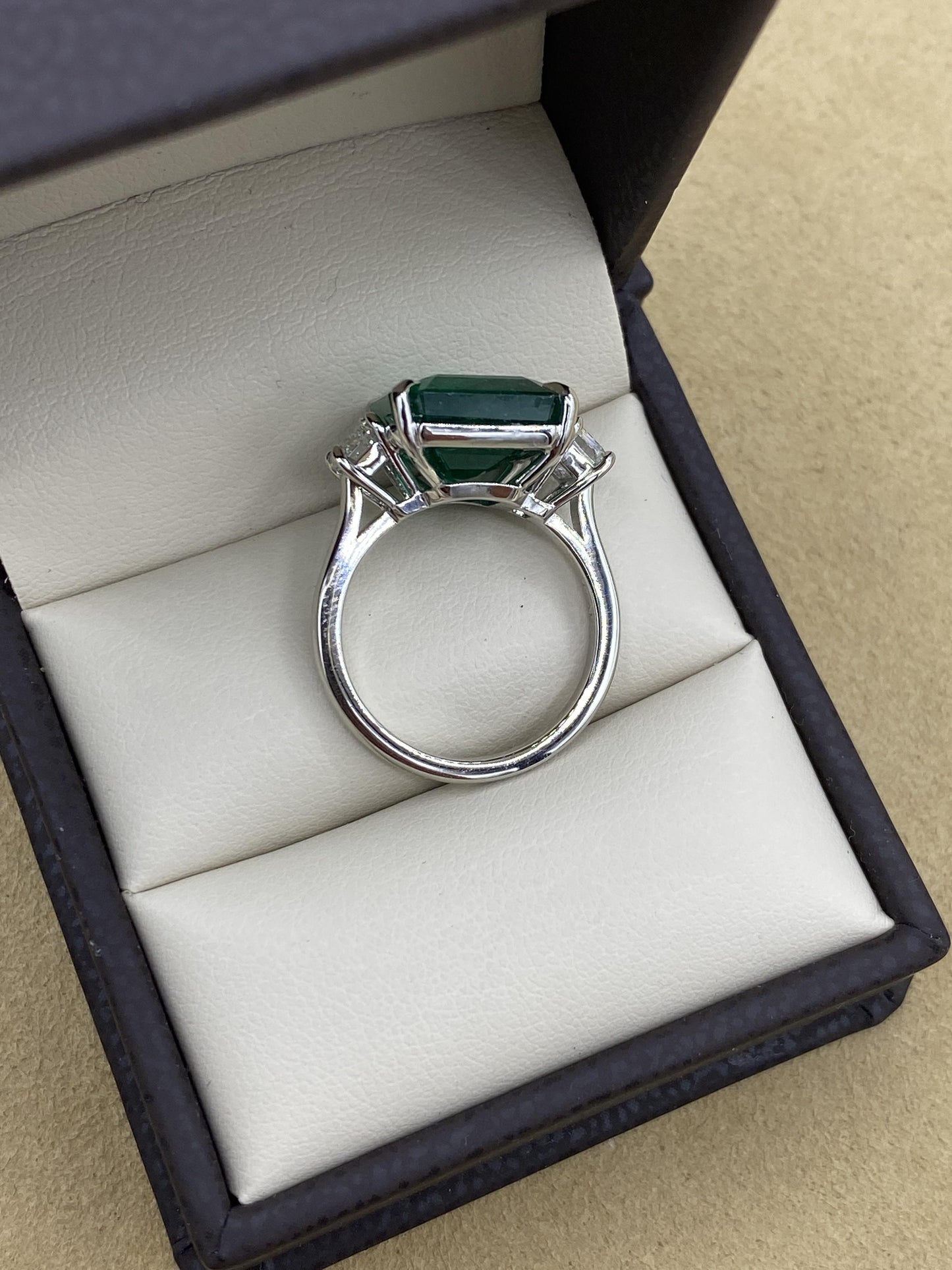 Emilio Jewelry Certified 10.60 Carat Museum Emerald Diamond Ring