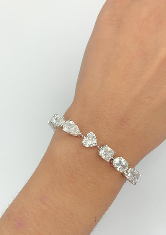 Emilio Jewelry Gia Certified 1.50 Carat Each Diamond Fancy Shape Bracelet