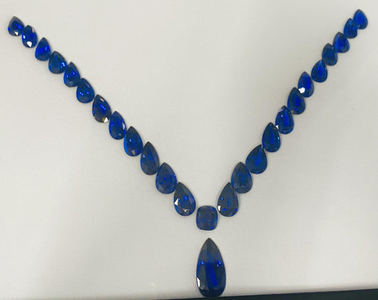 Emilio Jewelry Certified Royal Blue Sapphire Necklace Layout