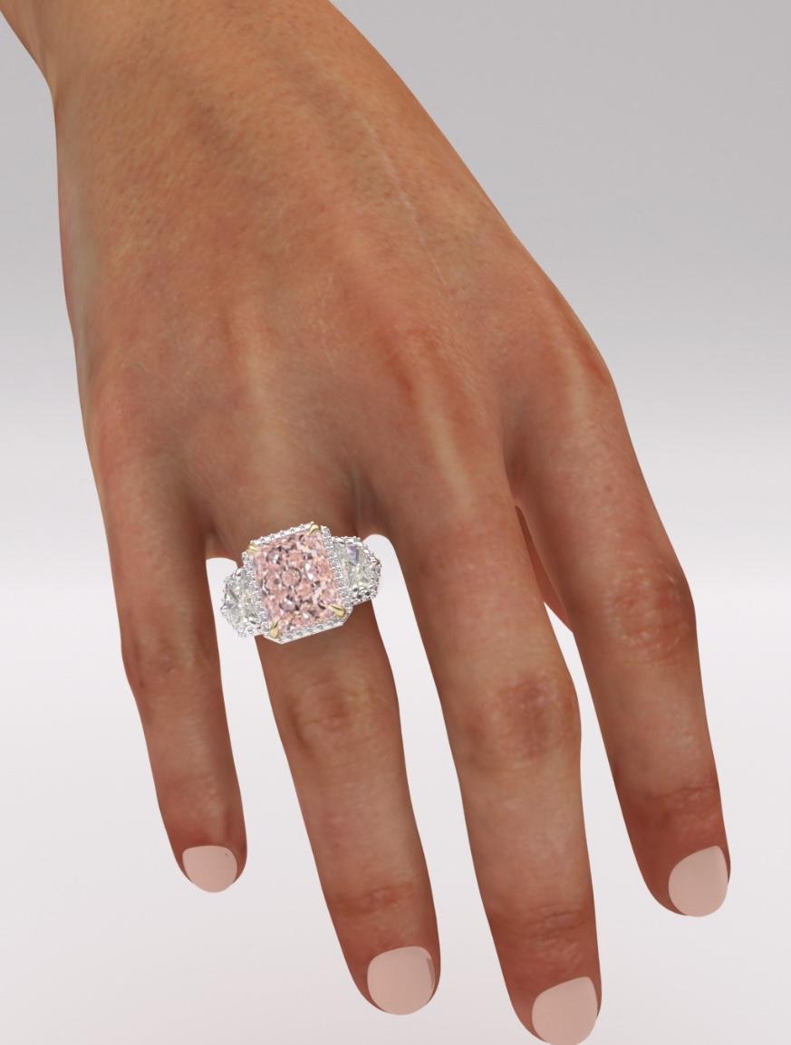 Emilio Jewelry Gia Certified Pink Diamond Ring