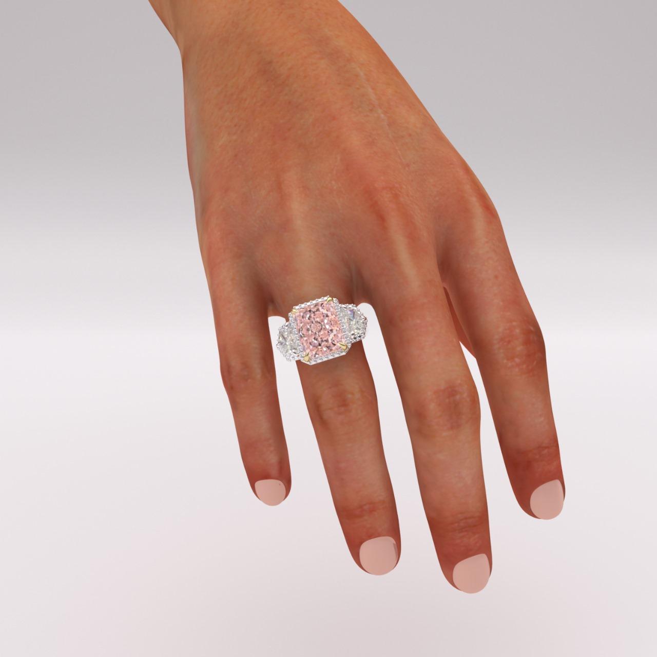 Emilio Jewelry Gia Certified Pink Diamond Ring