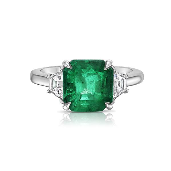 Emilio Jewelry 3.58 Carat Certified Colombian Emerald Ring
