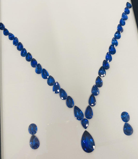 Emilio Jewelry Certified 242.00 Carat Royal Blue Sapphire Necklace Earring