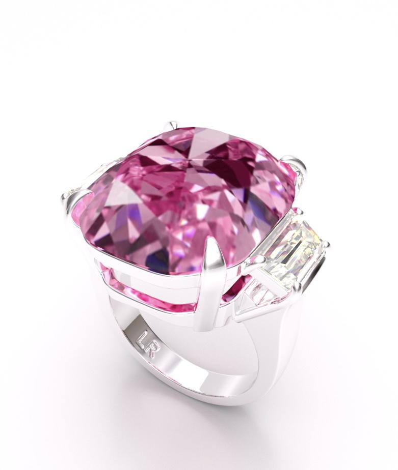 Emilio Jewelry Gia Certified 15.00 Carat Pink Diamond Ring
