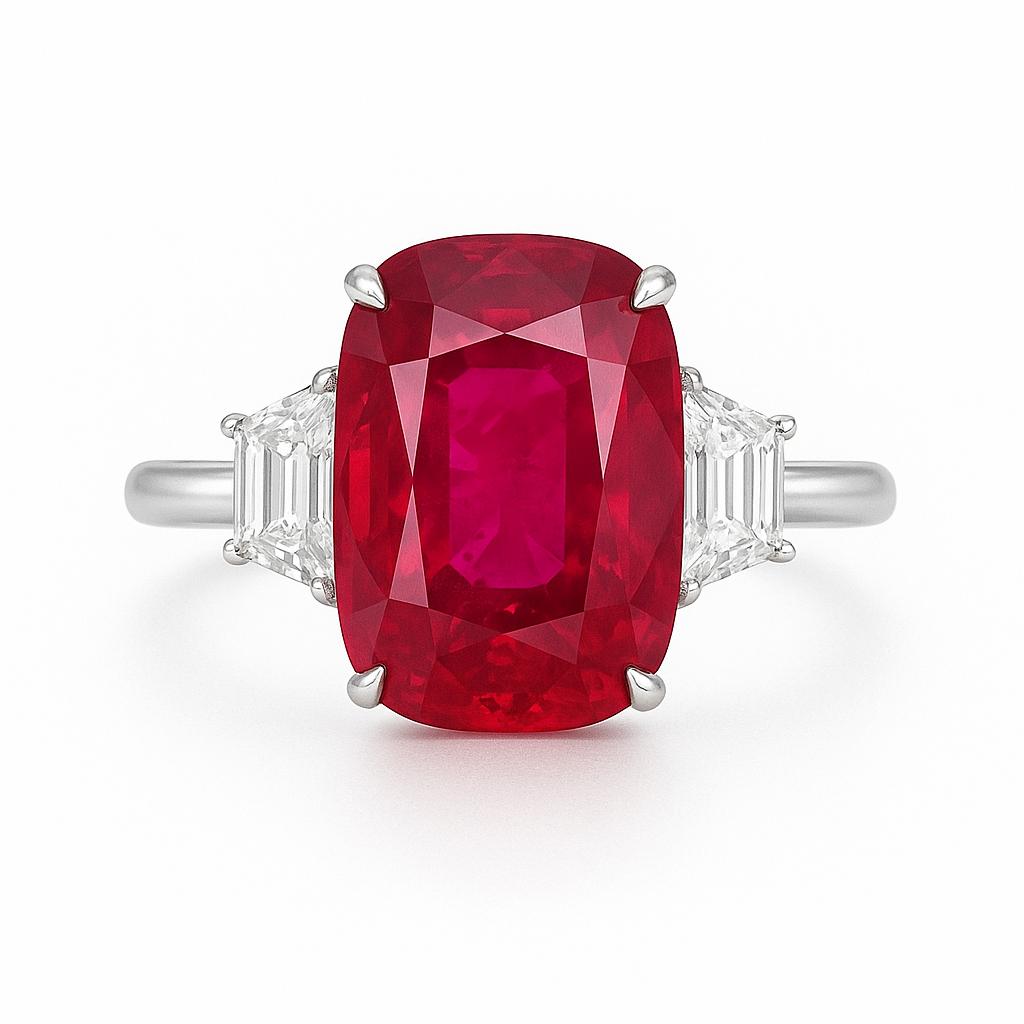 Emilio Jewelry Certified 5.00 Carat No Heat Ruby Ring