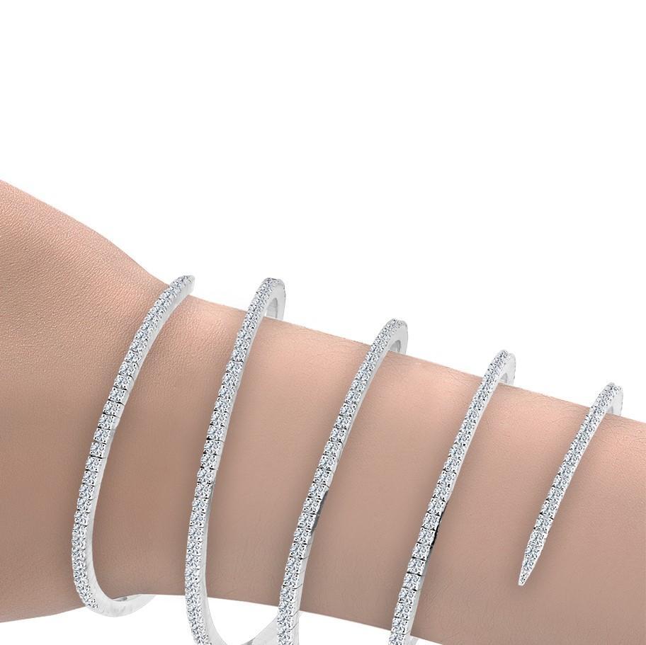 Emilio Jewelry 11.42 Carat Diamond Stretch Cuff Bracelet