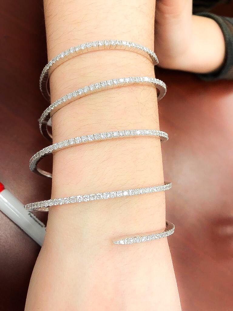 Emilio Jewelry 11.42 Carat Diamond Stretch Cuff Bracelet