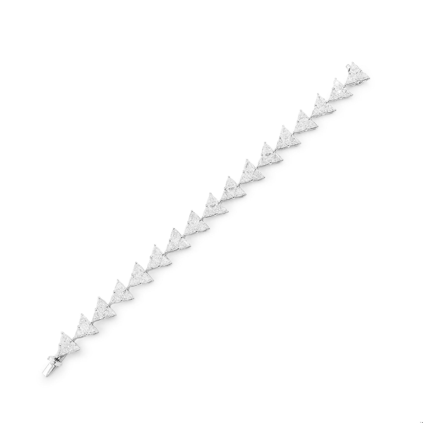 Emilio Jewelry 13.31 Carat Trilliant Cut Diamond Bracelet