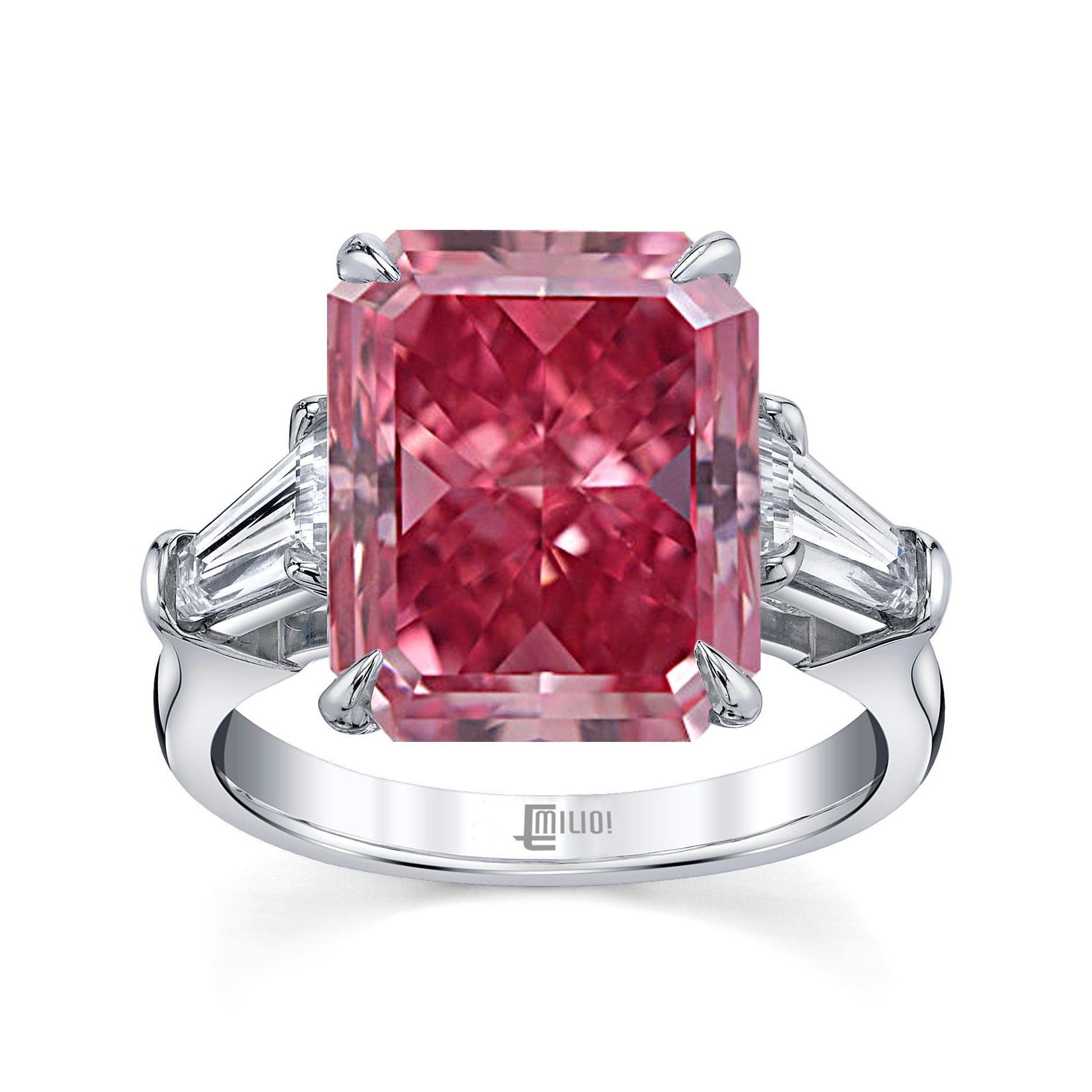 Emilio Jewelry 1.40 Carat Fancy Vivid Pure Pink Diamond Ring