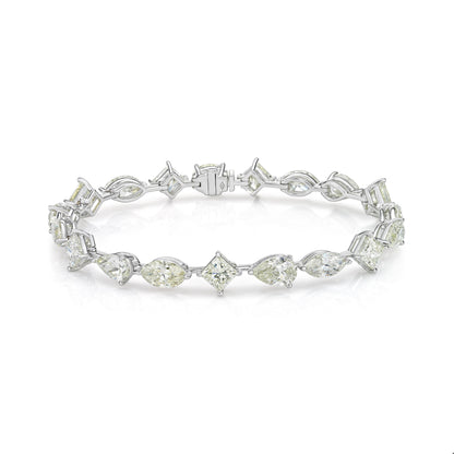 Emilio Jewelry 14.17 Carat Pear Shape Diamond Bracelet
