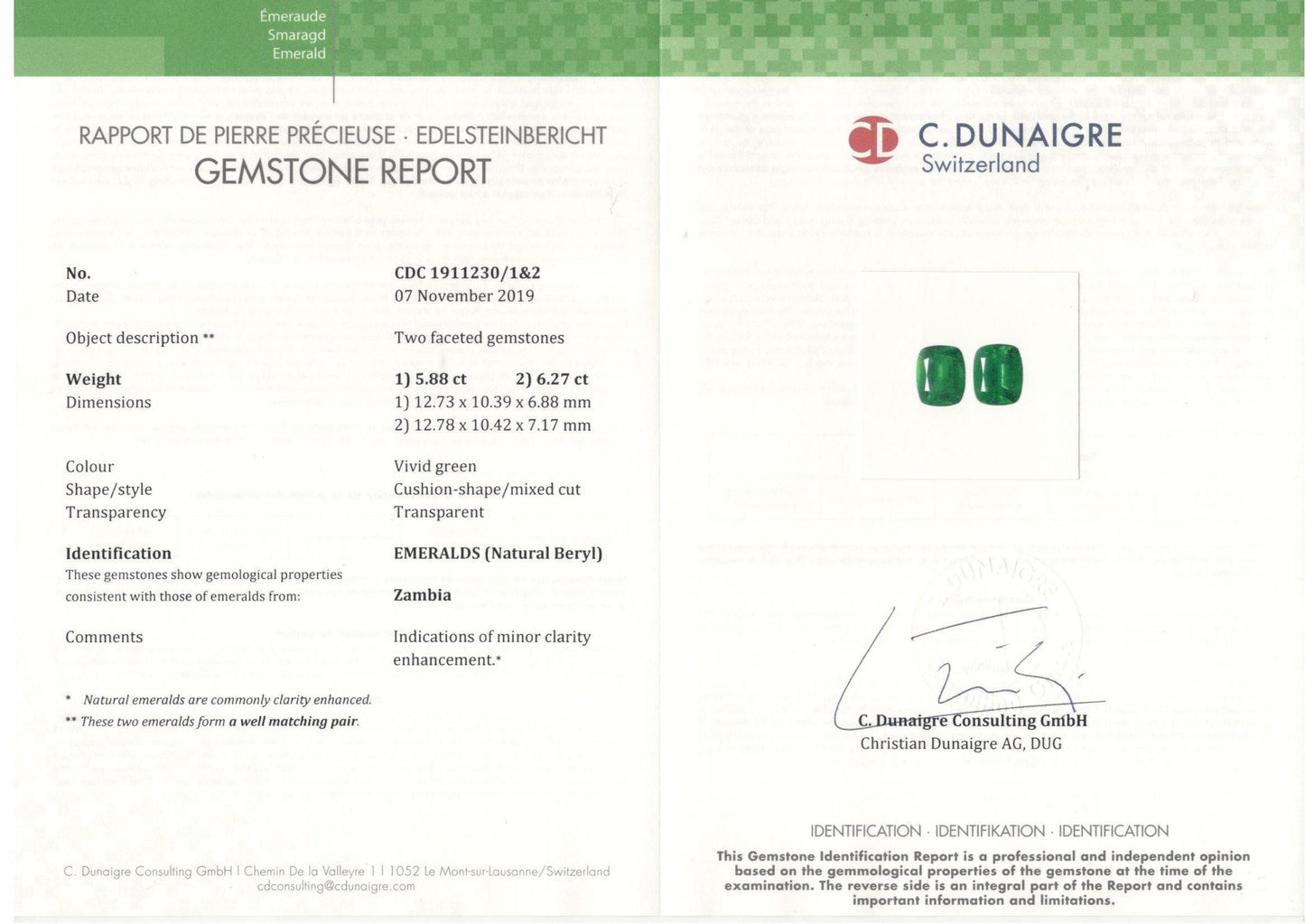 Emilio Jewelry 14.62 Carat Certified Vivid Green Emerald Diamond Earrings