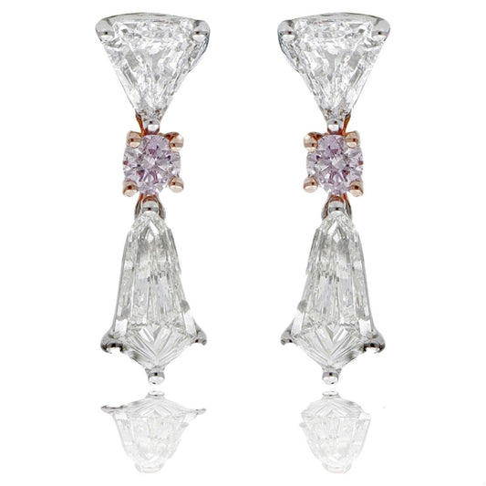 Emilio Jewelry 1.53 Carat Pink and White Diamond Earrings