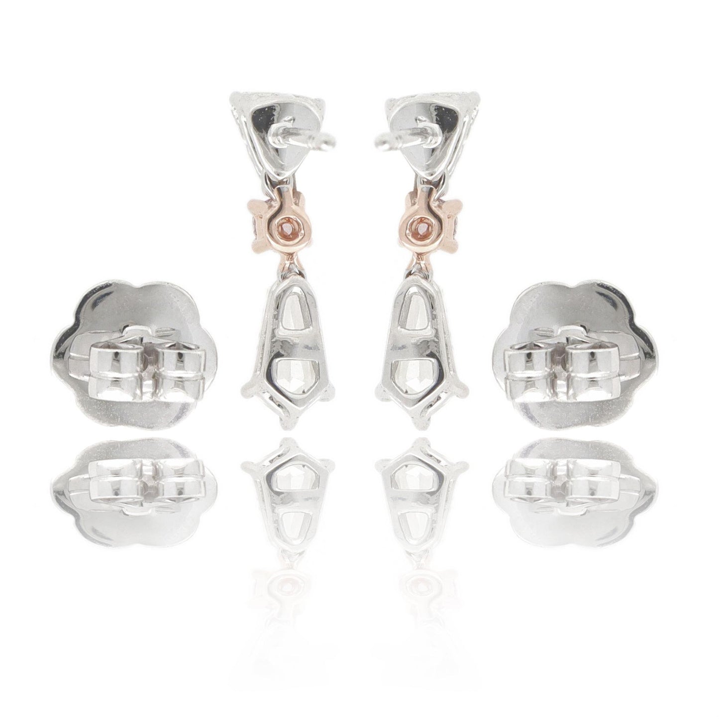 Emilio Jewelry 1.53 Carat Pink and White Diamond Earrings
