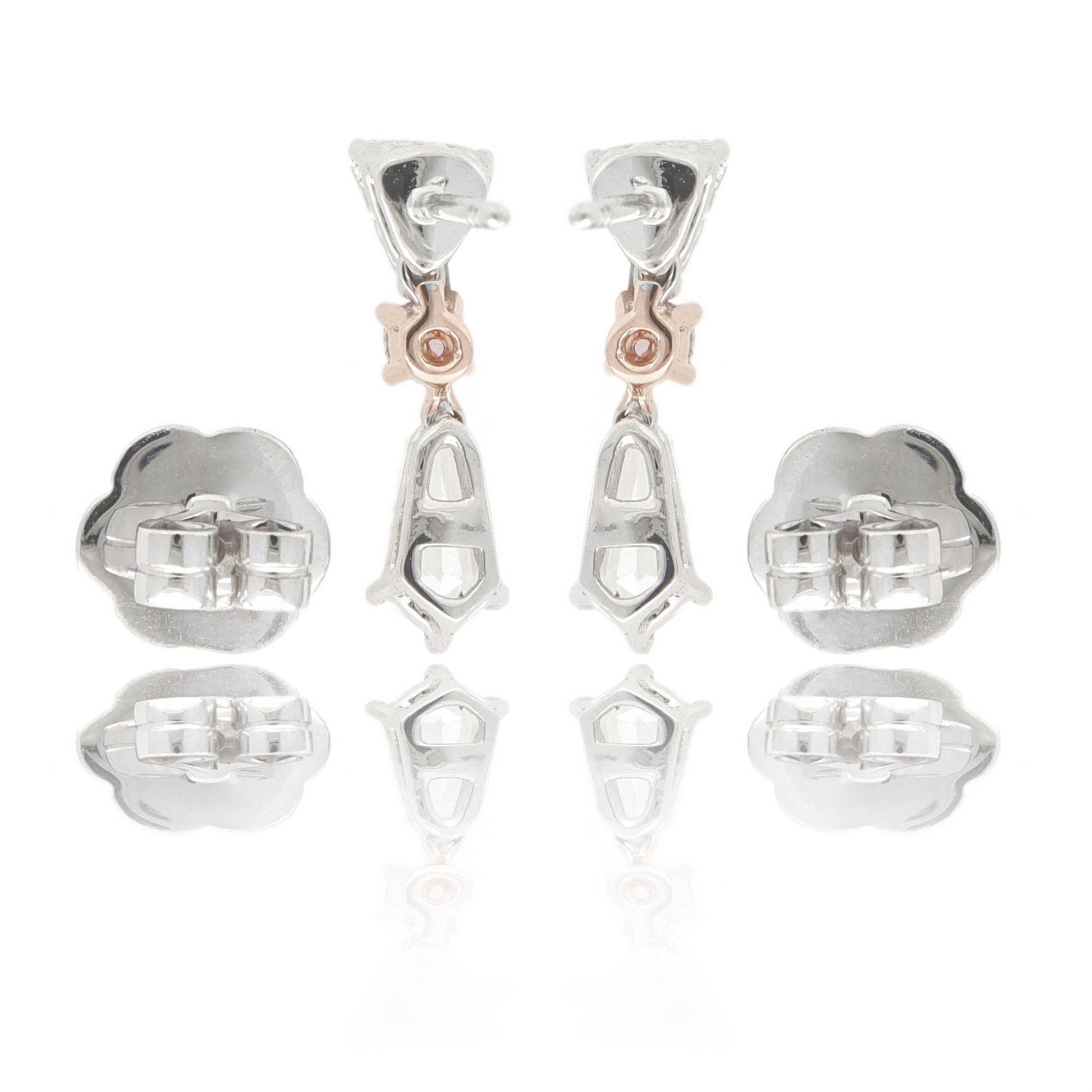 Emilio Jewelry 1.53 Carat Pink and White Diamond Earrings