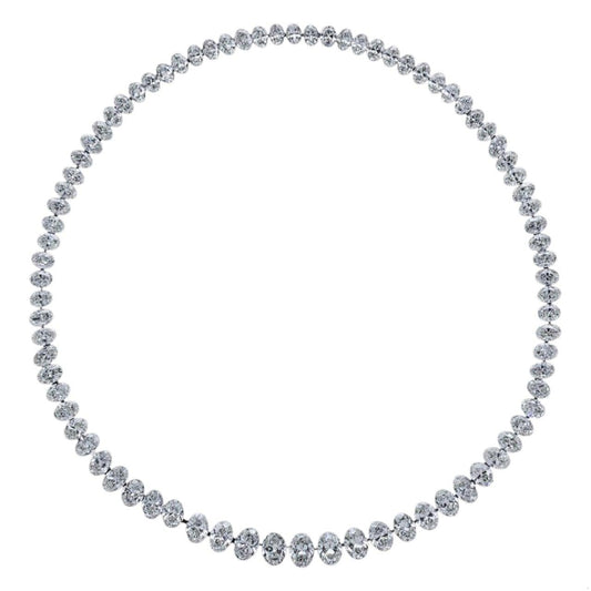 Emilio Jewelry 16.88 Carat GIA Certified Oval Diamond Necklace Layout