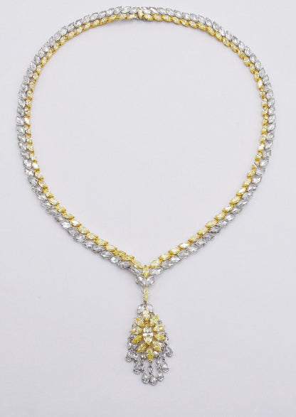 Emilio Jewelry 20.73 Carat Fancy Yellow Diamond Necklace