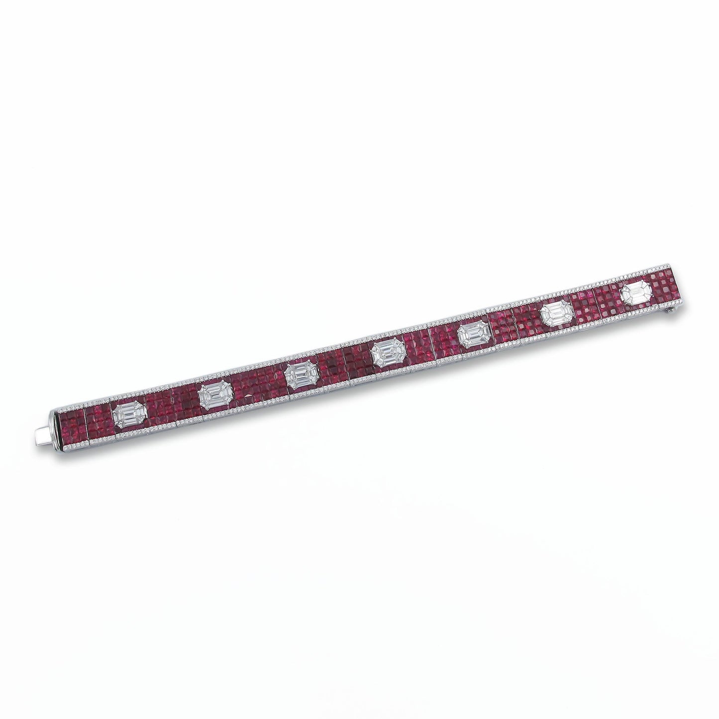 Emilio Jewelry 21.00 Carat Ruby Diamond Bracelet