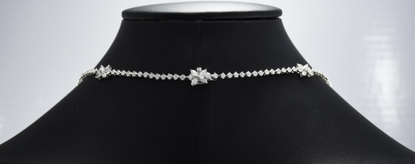 Emilio Jewelry 25.96 Carat Pear and Marquise Diamond Necklace