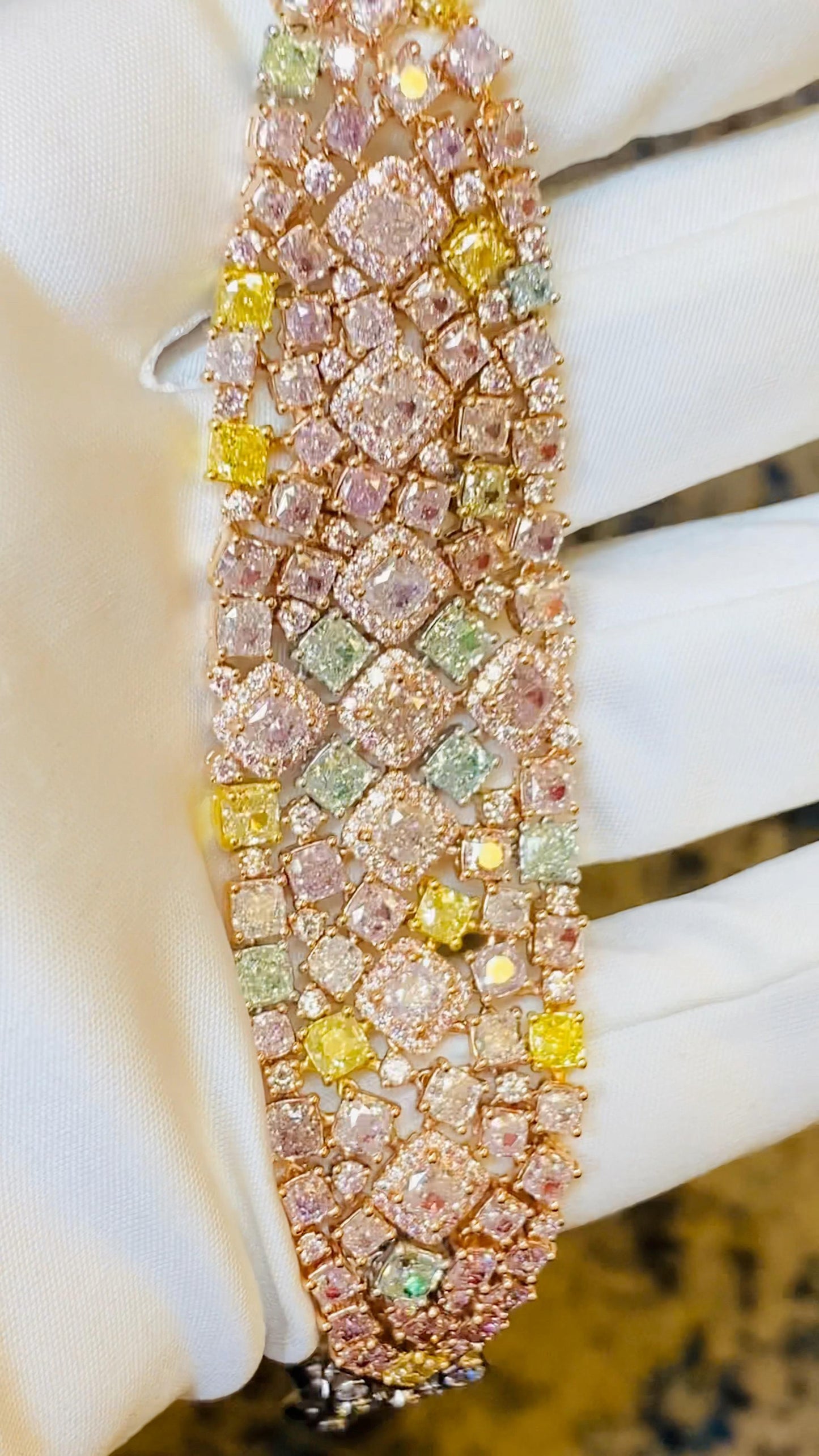Emilio Jewelry 27.37 Carat Natural Exotic Fancy Color Diamond Bracelet