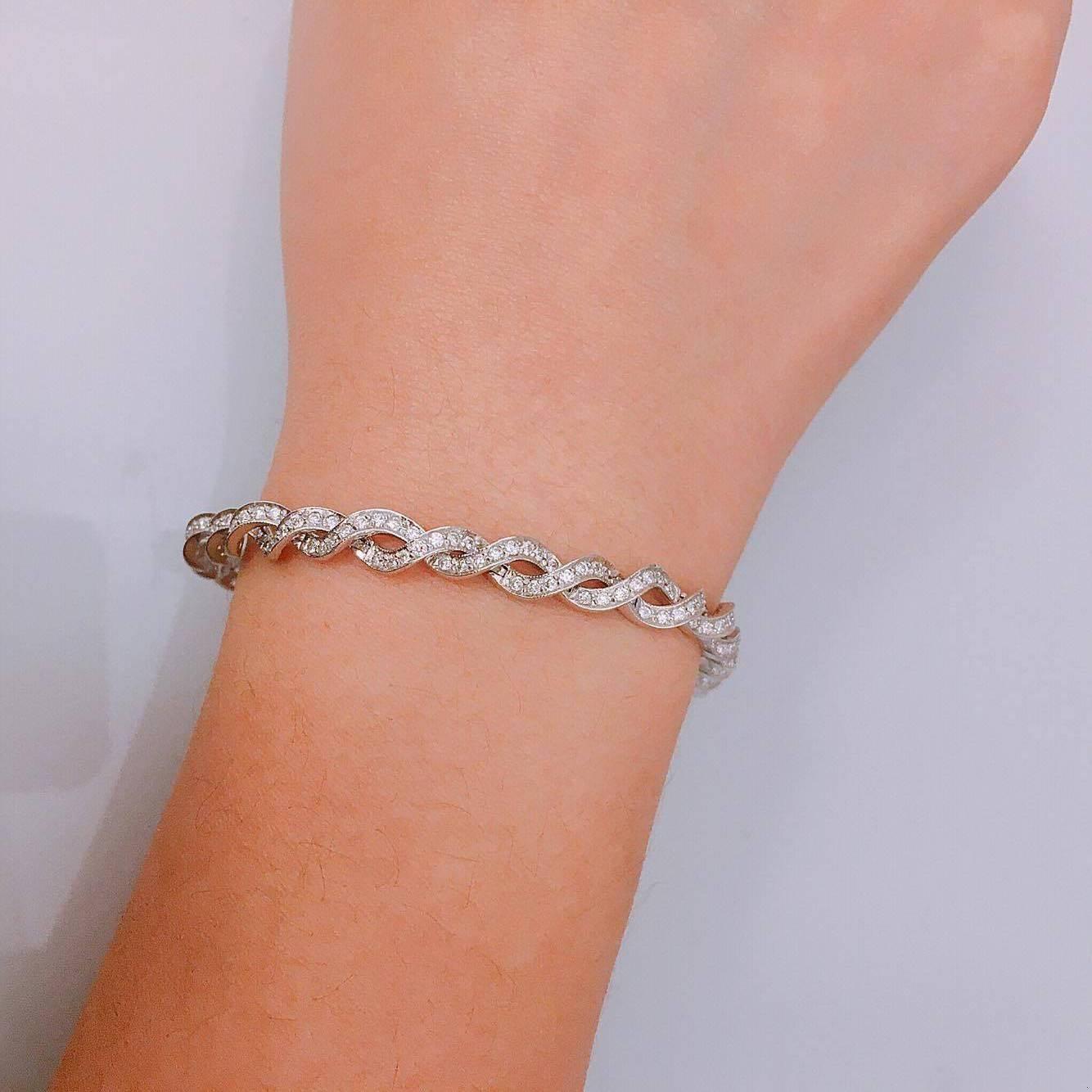 Emilio Jewelry 3.00 Carat Micro Pave Diamond Gold Bracelet