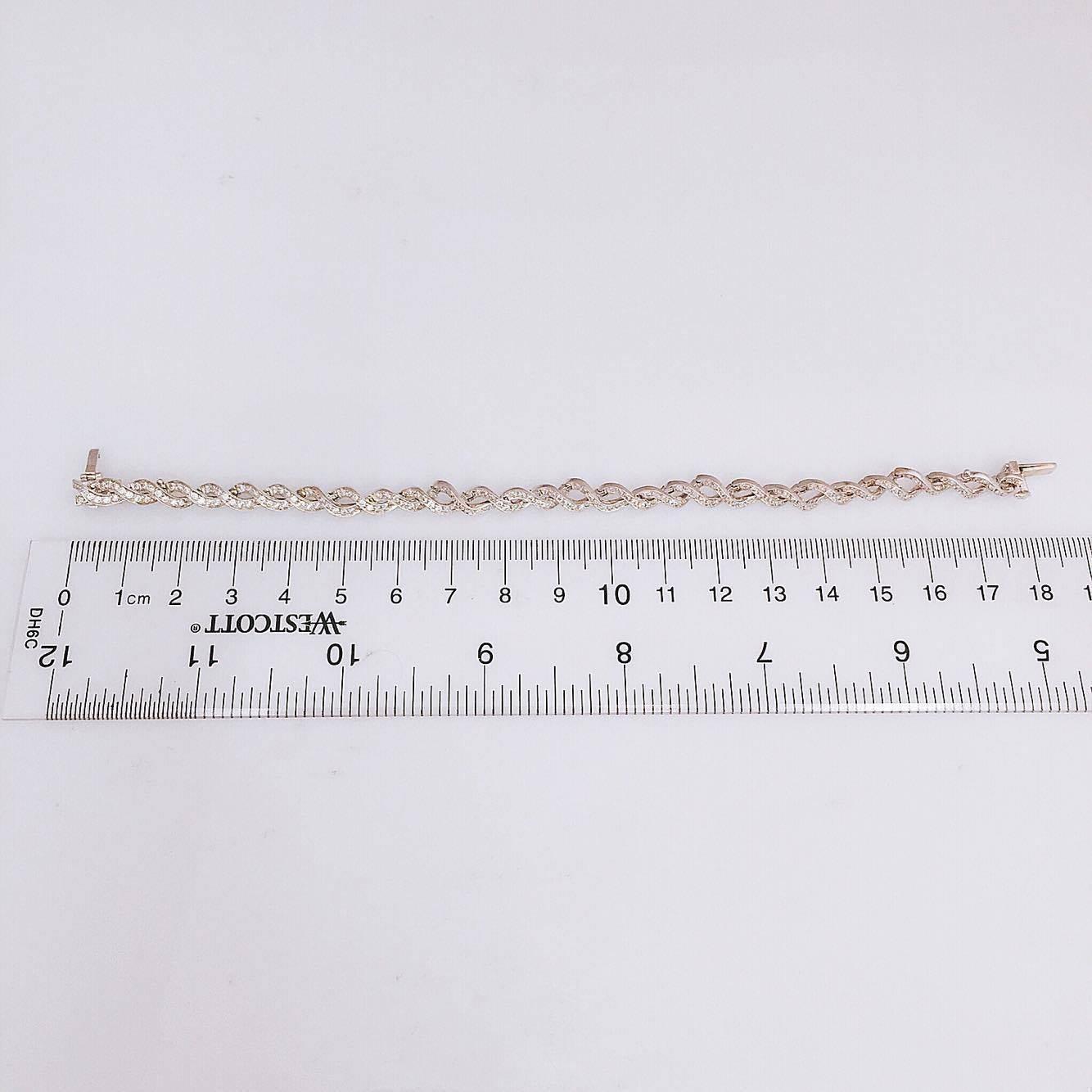 Emilio Jewelry 3.00 Carat Micro Pave Diamond Gold Bracelet