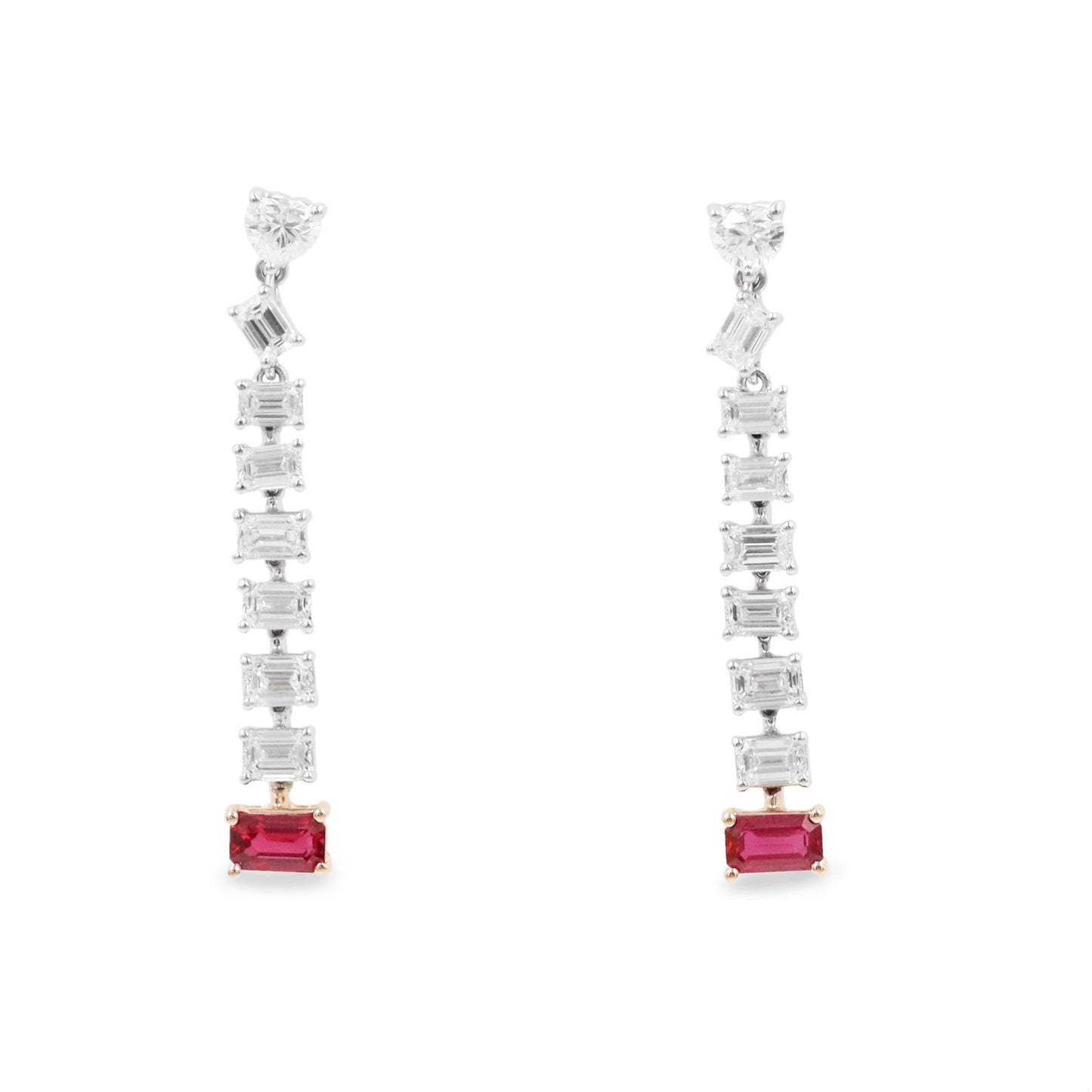 Emilio Jewelry 3.27 Carat Ruby Diamond Earrings