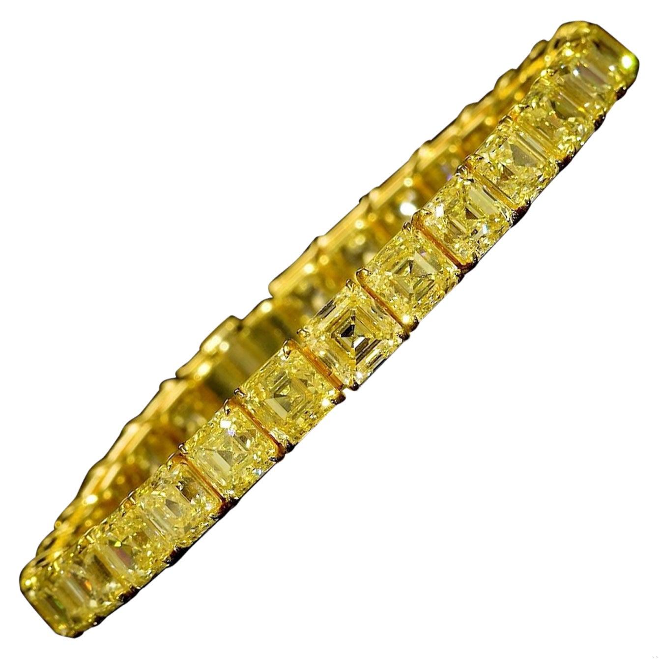 Emilio Jewelry 34.00 Carat Natural Canary Diamond Bracelet