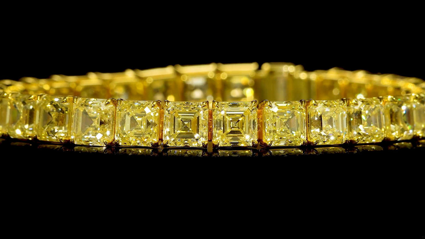 Emilio Jewelry 34.00 Carat Natural Canary Diamond Bracelet