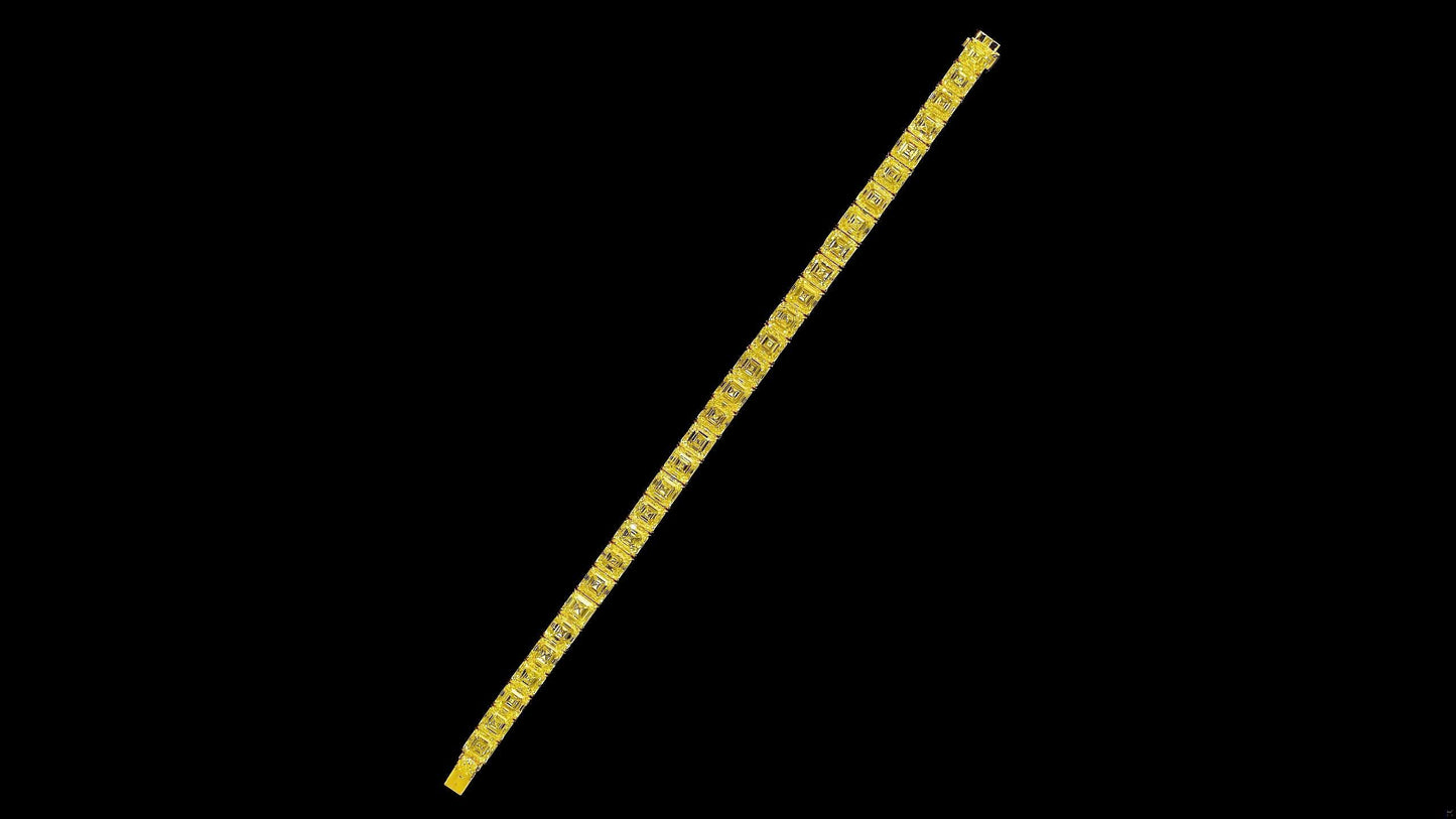 Emilio Jewelry 34.00 Carat Natural Canary Diamond Bracelet