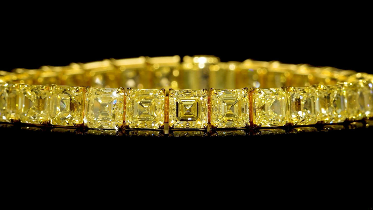 Emilio Jewelry 34.00 Carat Natural Canary Diamond Bracelet