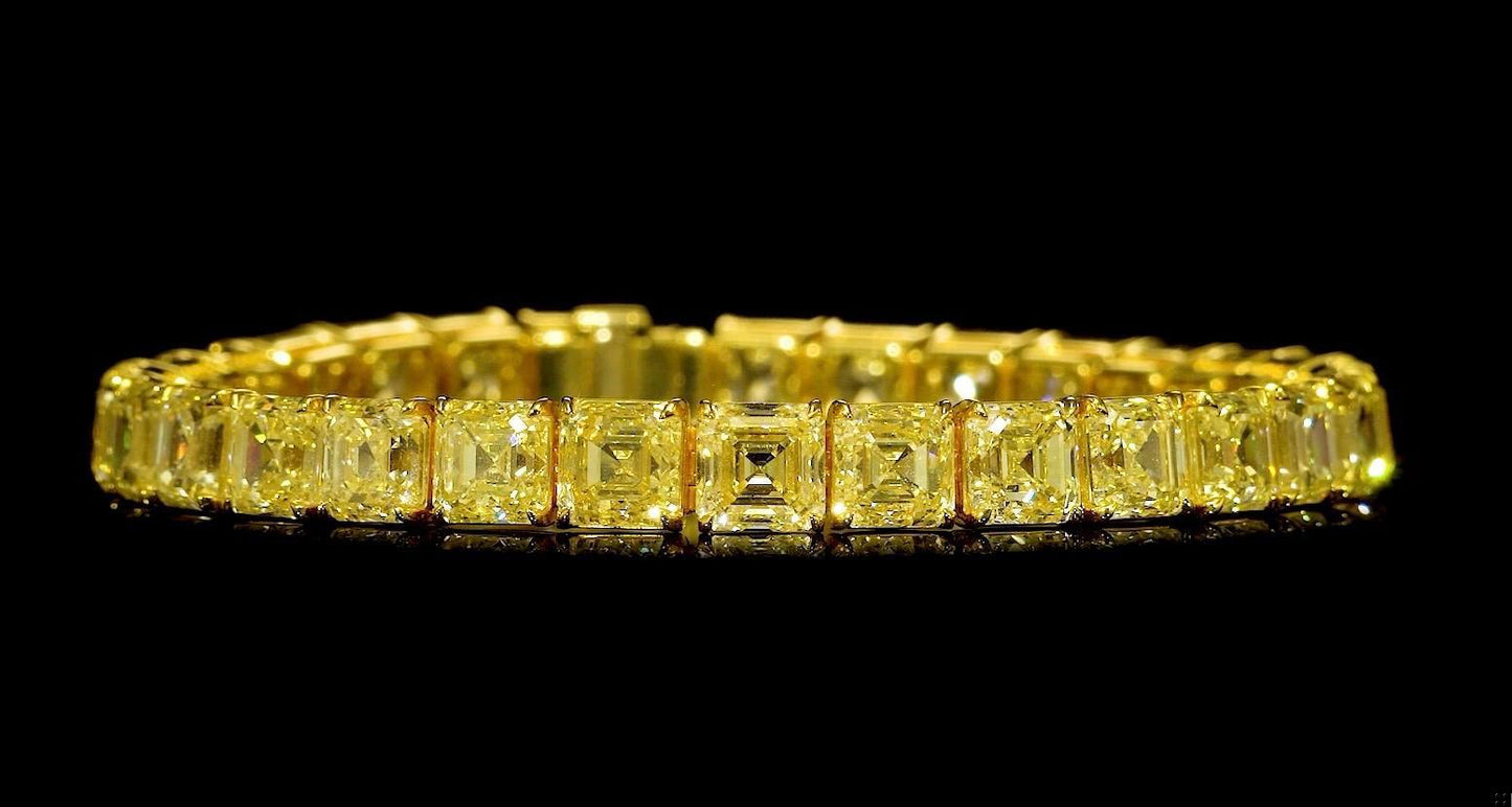 Emilio Jewelry 34.00 Carat Natural Canary Diamond Bracelet