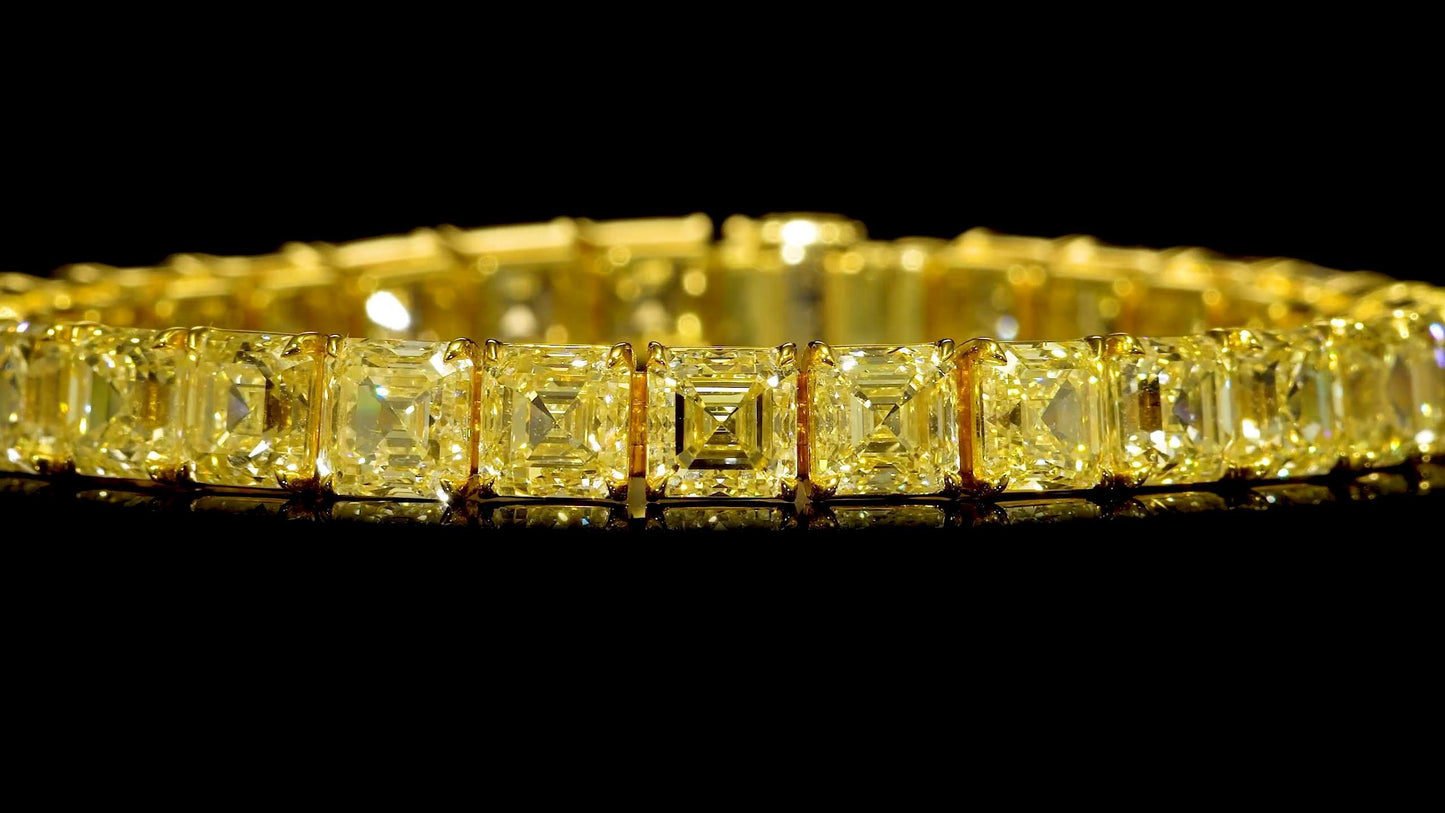 Emilio Jewelry 34.00 Carat Natural Canary Diamond Bracelet