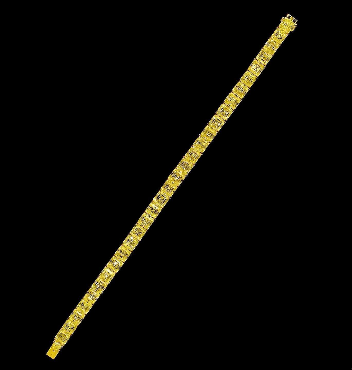Emilio Jewelry 34.00 Carat Natural Canary Diamond Bracelet