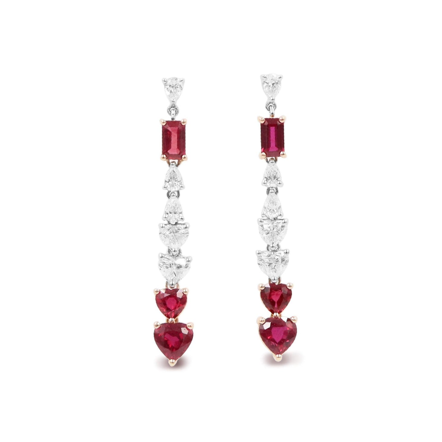 Emilio Jewelry 3.58 Carat Ruby Diamond Earrings