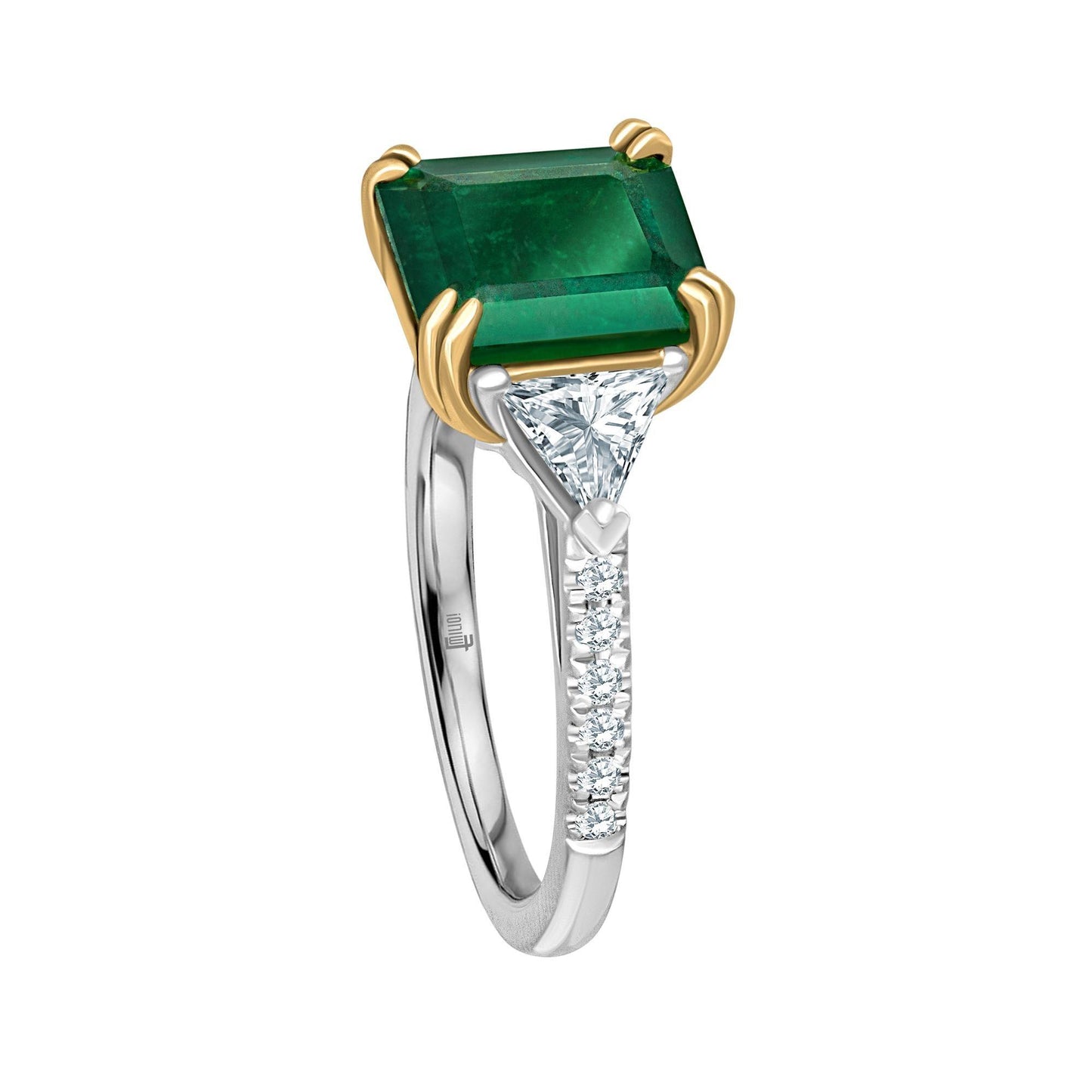 Emilio Jewelry 3.72 Carat Gia Certified Vivid Green Emerald Diamond Ring