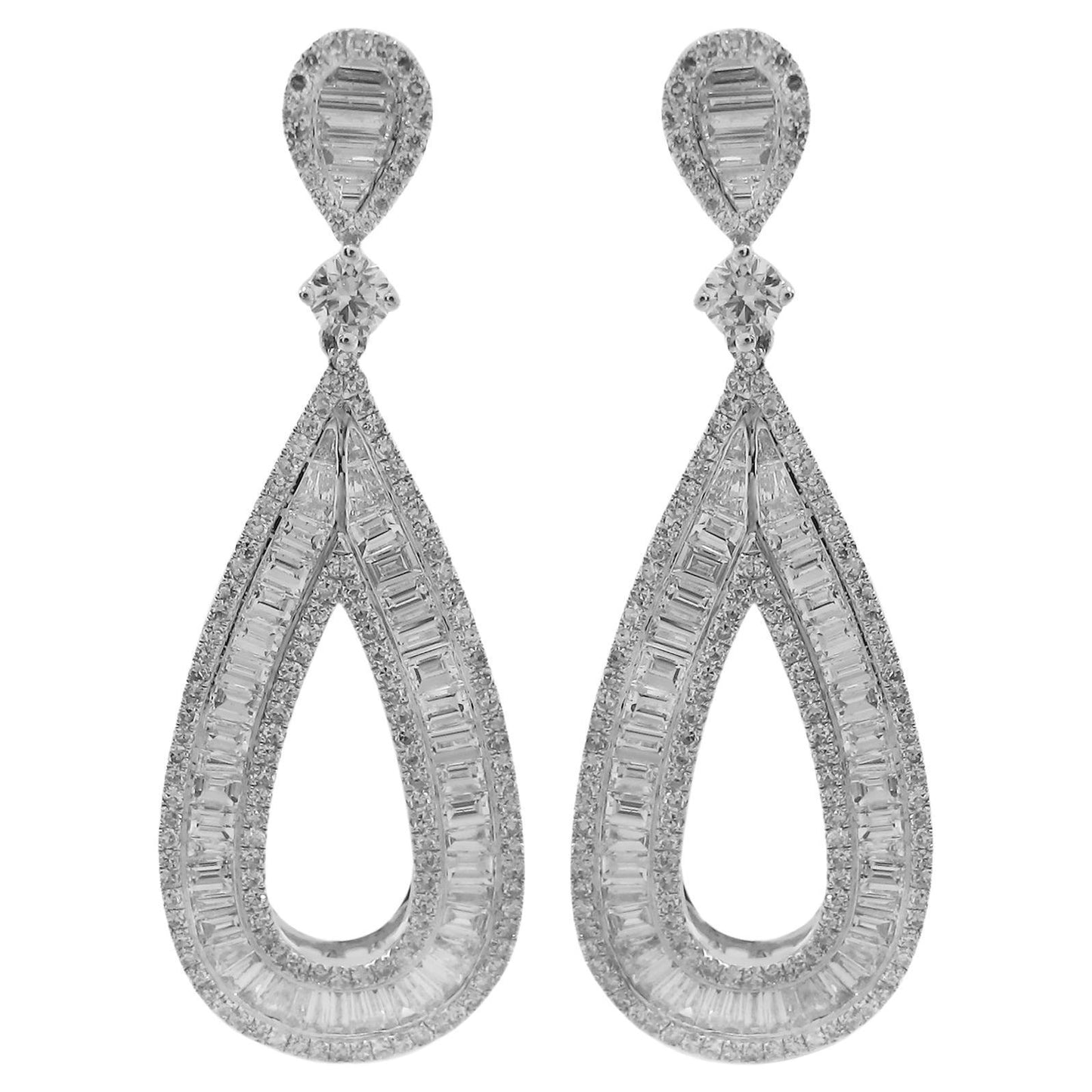 Emilio Jewelry 3.94 Carat Oval Hoop Drop Earrings