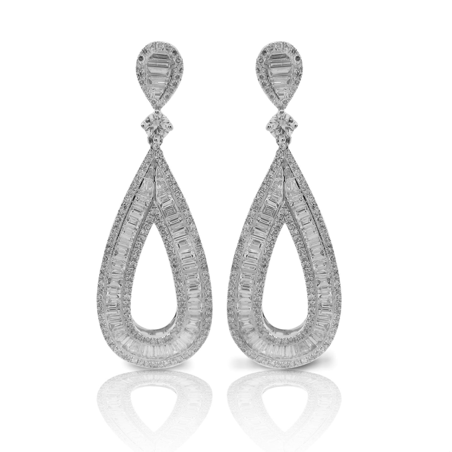 Emilio Jewelry 3.94 Carat Oval Hoop Drop Earrings