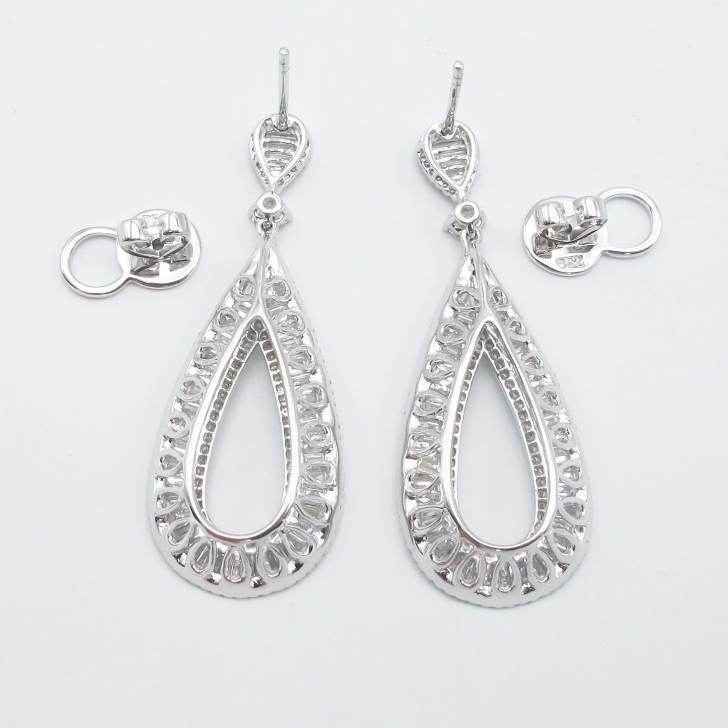 Emilio Jewelry 3.94 Carat Oval Hoop Drop Earrings