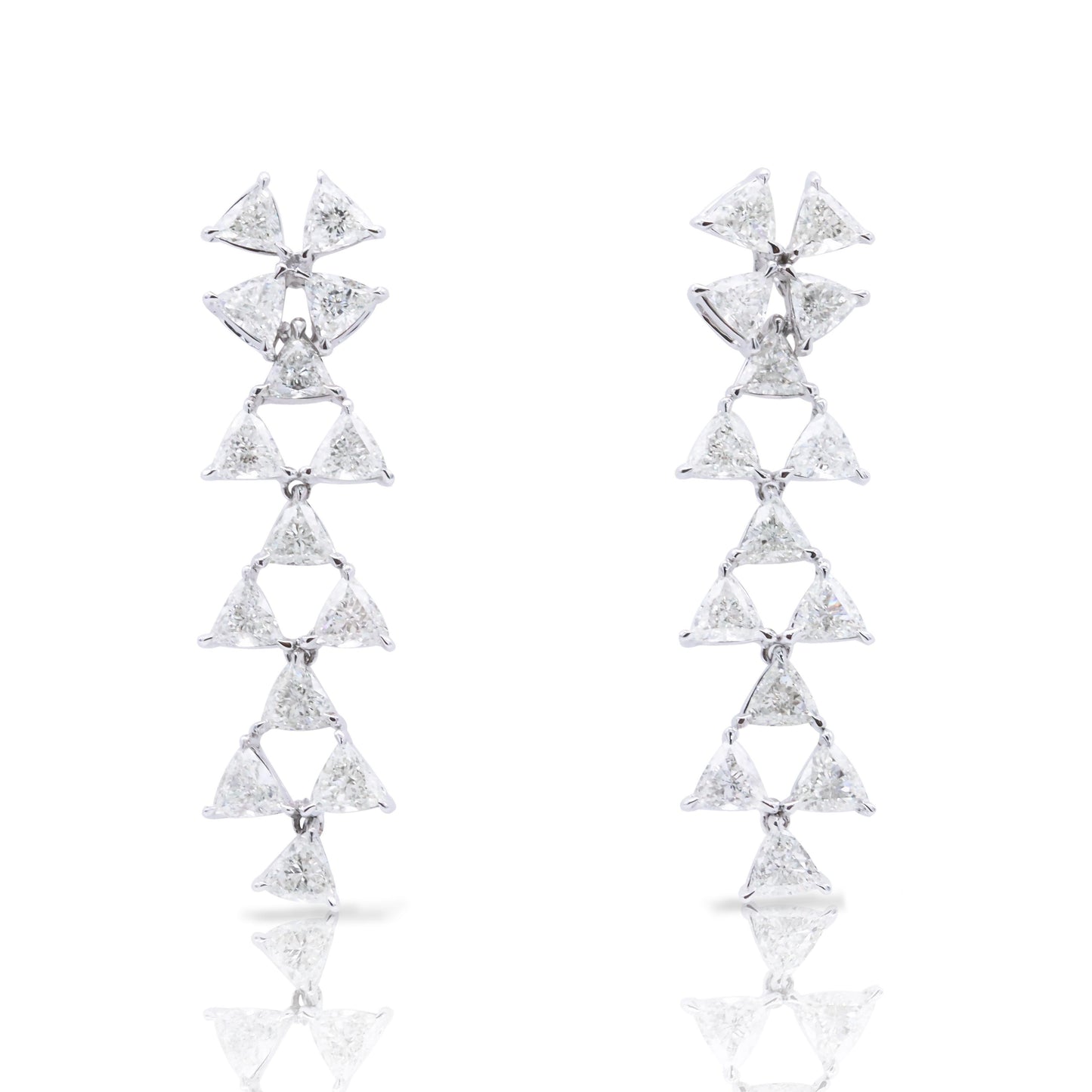 Emilio Jewelry 4.15 Carat Trilliant Cut Diamond Earring
